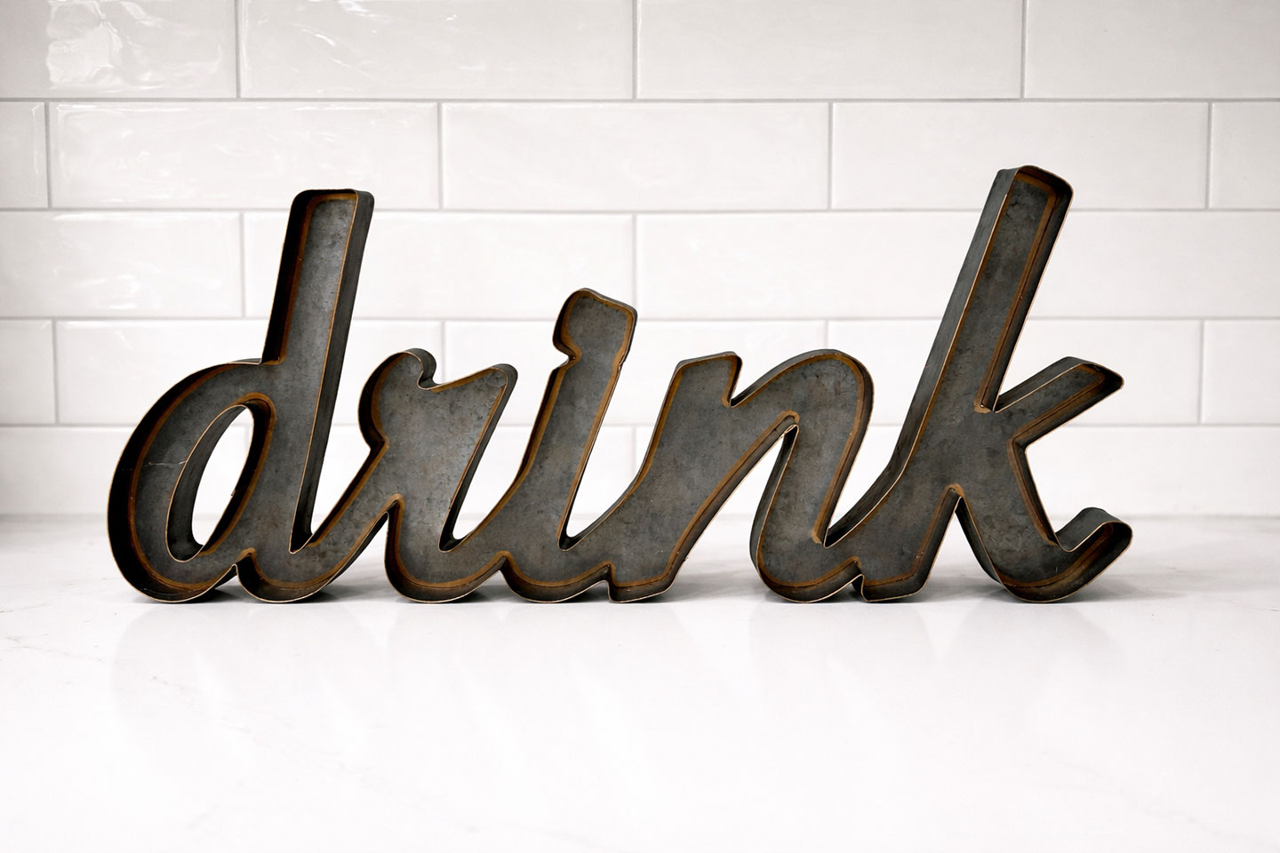 Galvanized Metal “DRINK” Sign