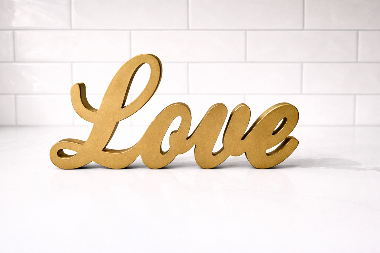 Gold Wooden “LOVE” Sign