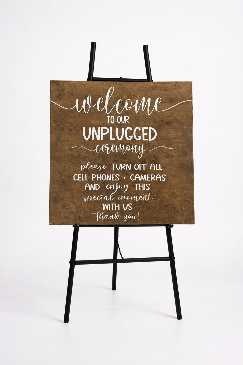 Wood “Unplugged Ceremony” Sign